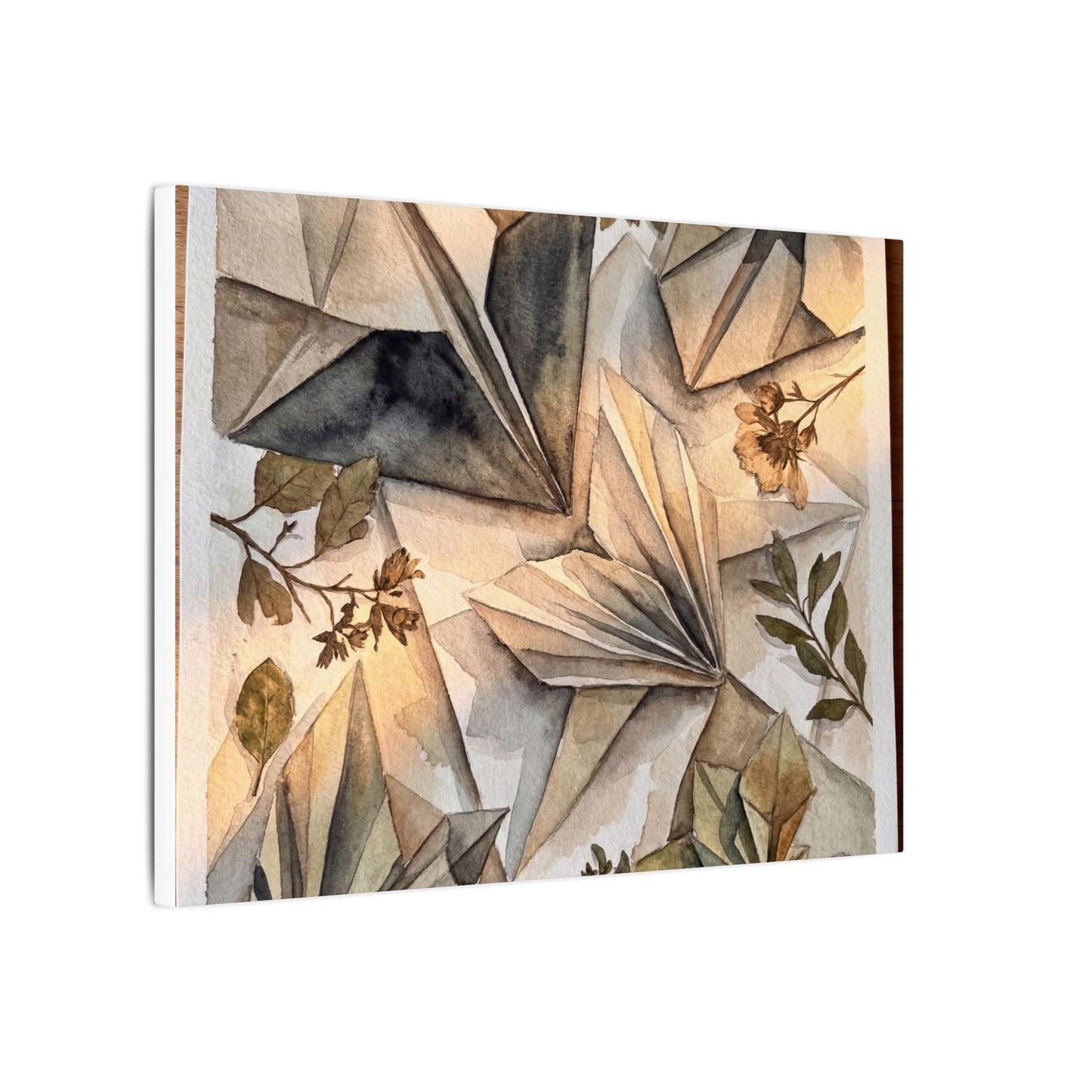 Golden Hour Paper Fold Canvas Art - Japandi Seijaku
