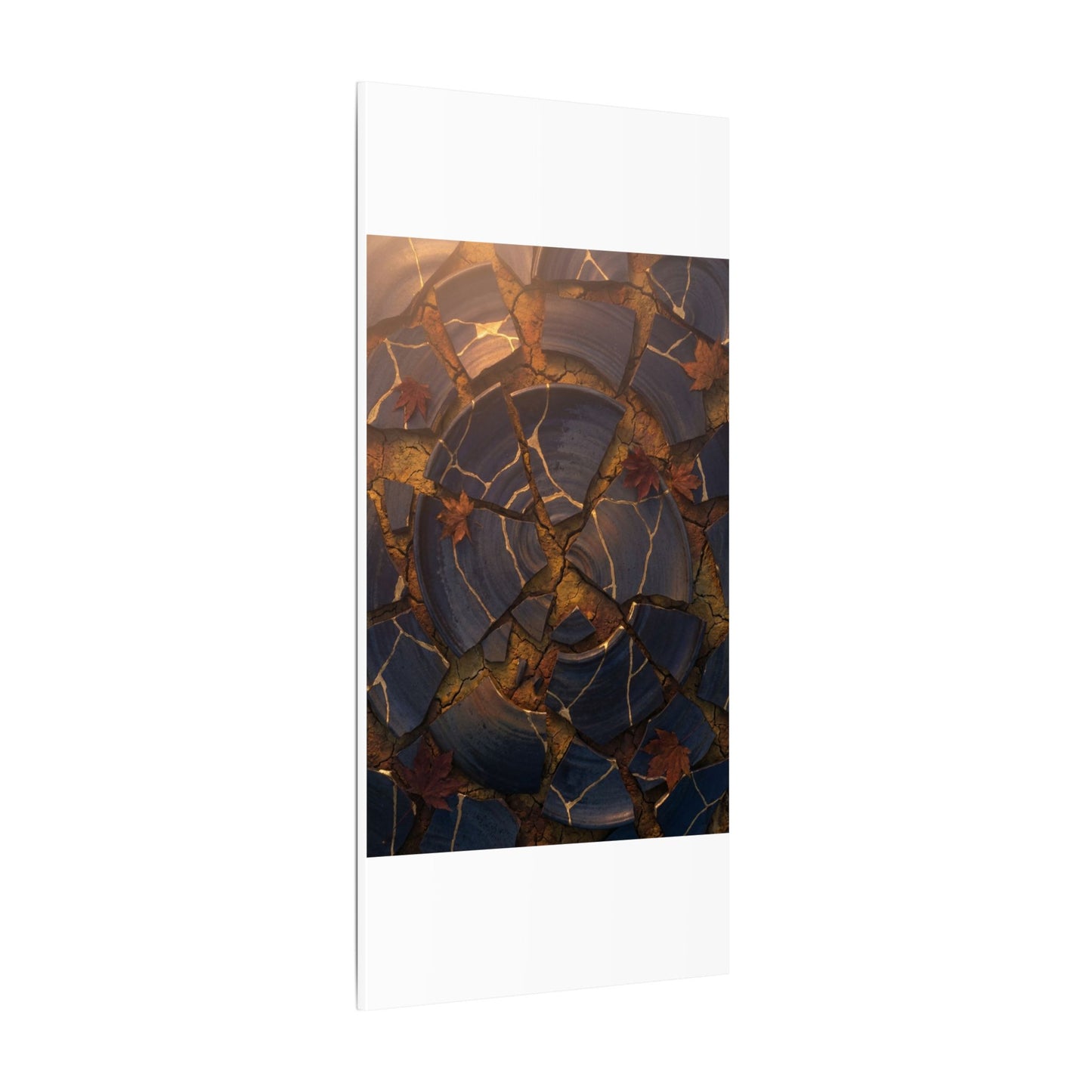 Autumn Cracked Earth Gold Repair Canvas Art | Philosophical Decor