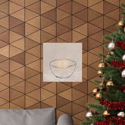 Ceramic Bowl Winter Wall Art Print | Japandi Warm Design