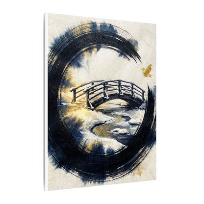 Autumn Ink Brushstroke Karesansui Canvas Art | Peaceful Decor