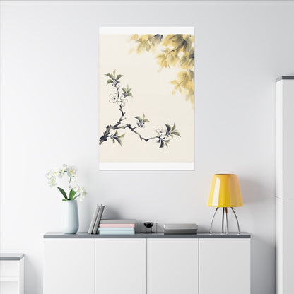 Kanso Cherry Blossom Canvas Art - Zen Sumi E