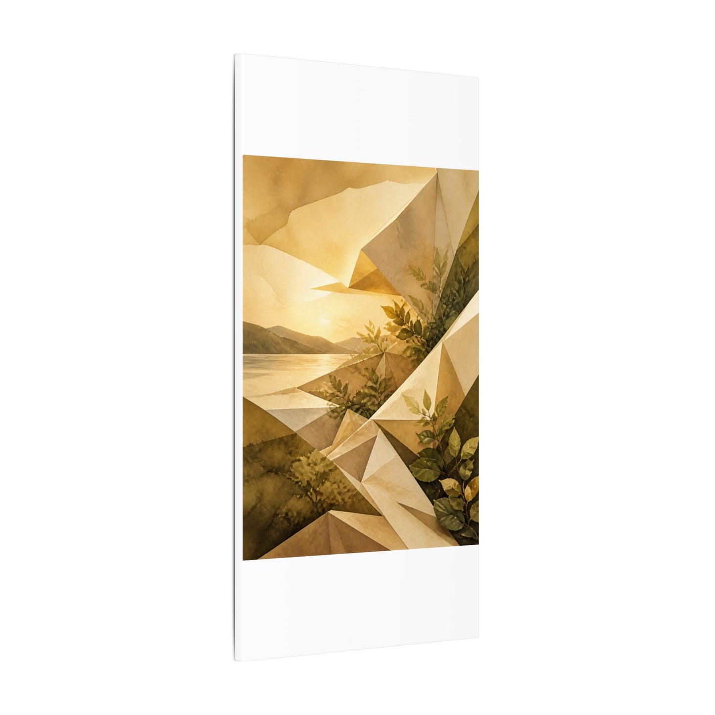 Golden Hour Paper Fold Canvas Art - Japandi Ma