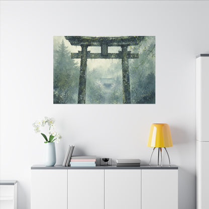 Earthy Torii Gate Canvas Art - Watercolor Japandi