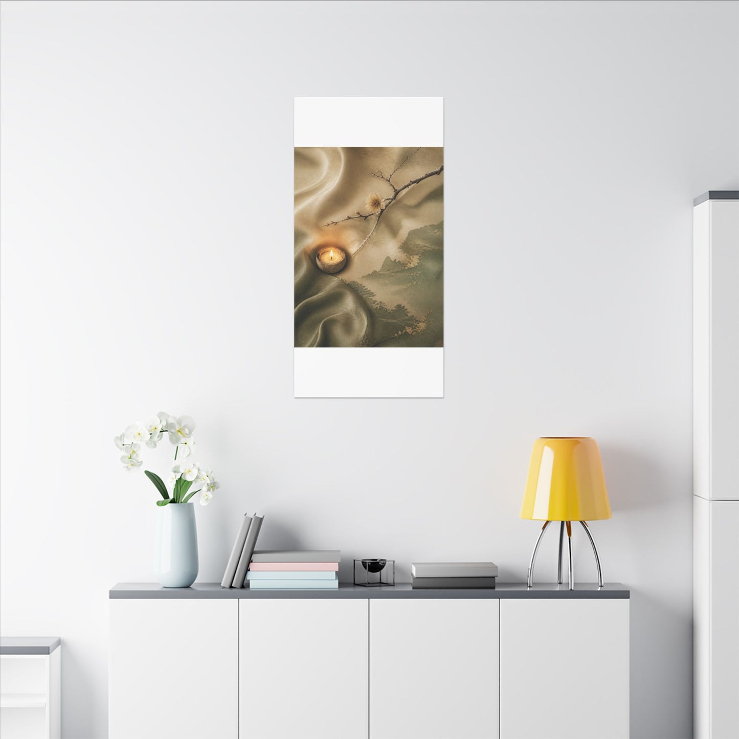 Silk Drape Japanese Pattern Canvas Art | Warm Japandi Art
