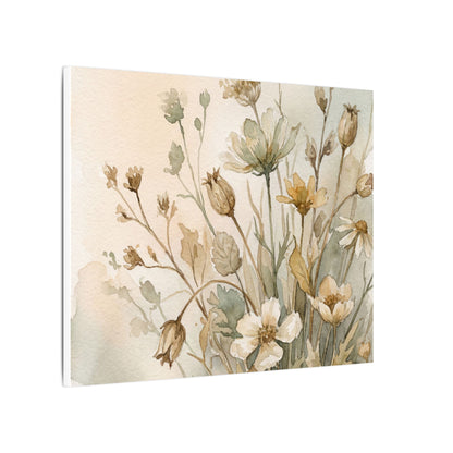 Summer Dried Flowers Watercolor Canvas Art | Elegant Decor
