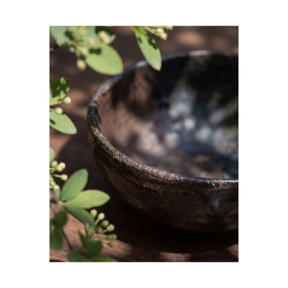 Ceramic Bowl Wall Art Print | Spring Dark Japandi Shadow Zen Art