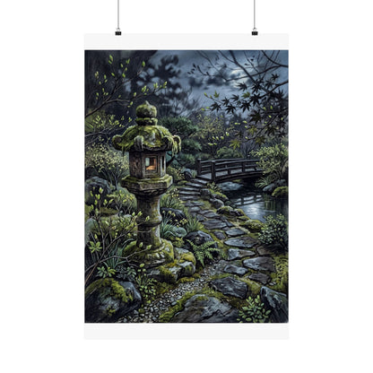 Cozy Stone Lantern Wall Art Print - Texture Japandi Art Print