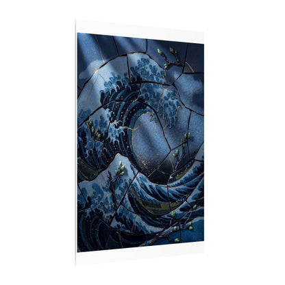 Ocean Wave Spring Canvas Art | Kintsugi Artful Design