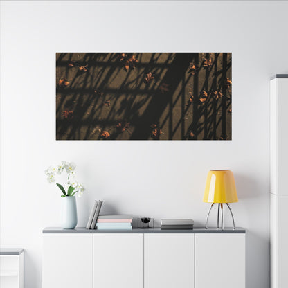 Shadow Play Canvas Art | Autumn Dark Japandi Moody Minimal Art