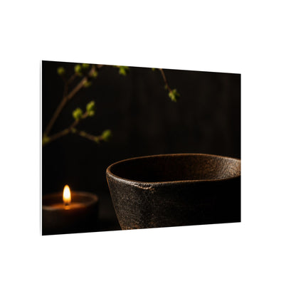 Moody Ceramic Bowl Canvas Art - Shadow Zen Dark Japandi