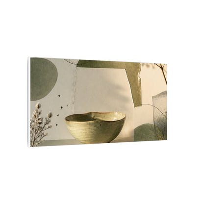 Warm Ceramic Bowl Canvas Art - Minimal Line Japandi