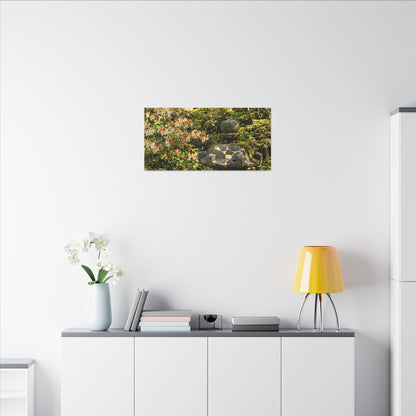 Spring Stone Lantern Gold Repair Canvas Art | Beautiful Decor