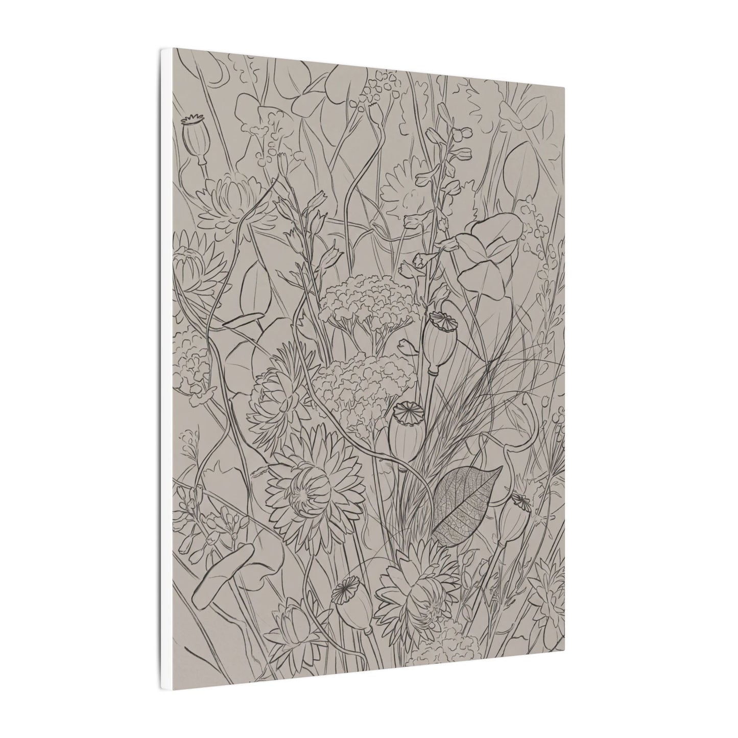 Summer Dried Flowers Minimal Line Canvas Art | Elegant Decor
