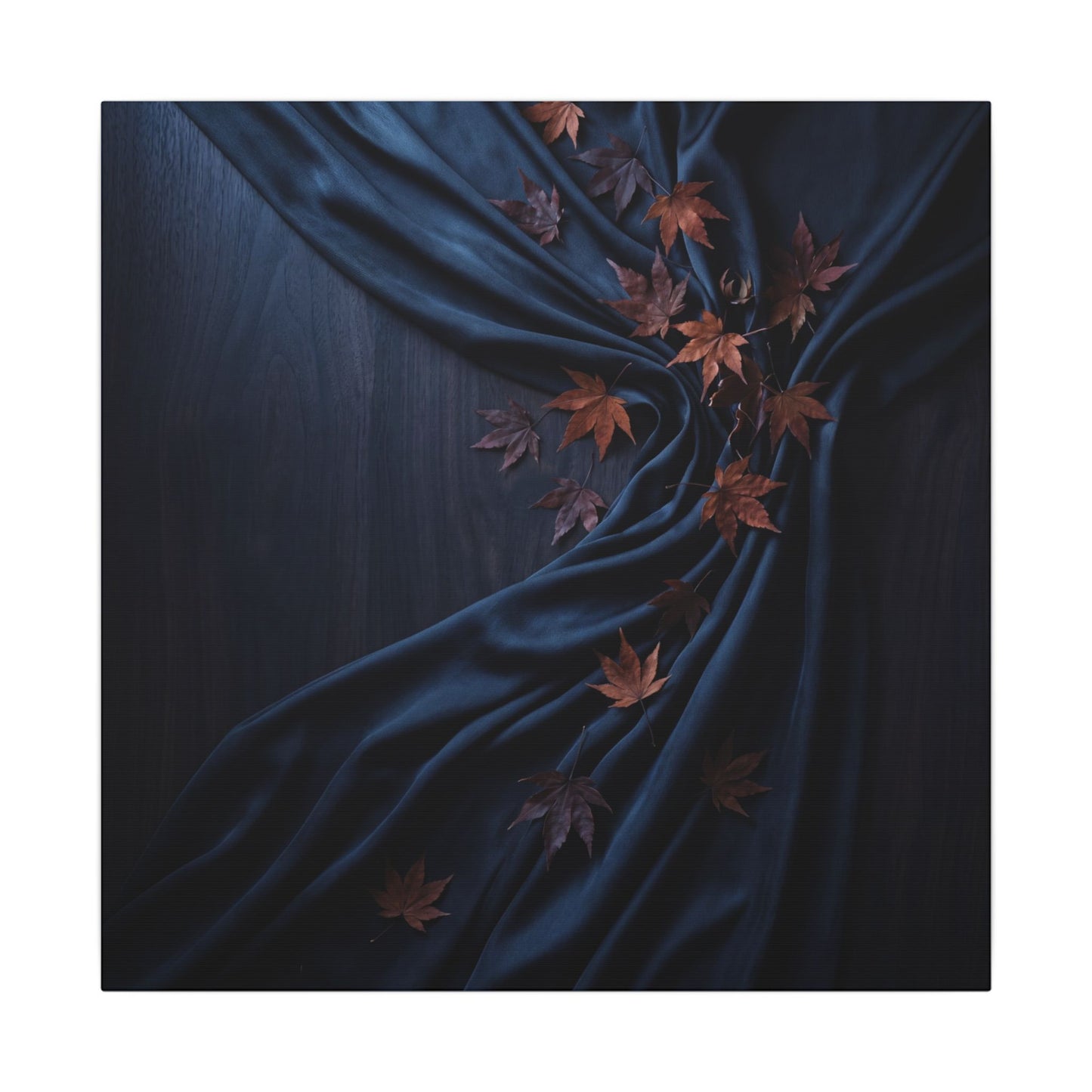 Silk Drape Autumn Canvas Art | Dark Japandi Sophisticated Design