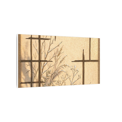 Shoji Screen Canvas Art | Winter Japandi Minimal Line Art