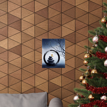 Zen River Stones in Dawn | Enso Wall Art Print