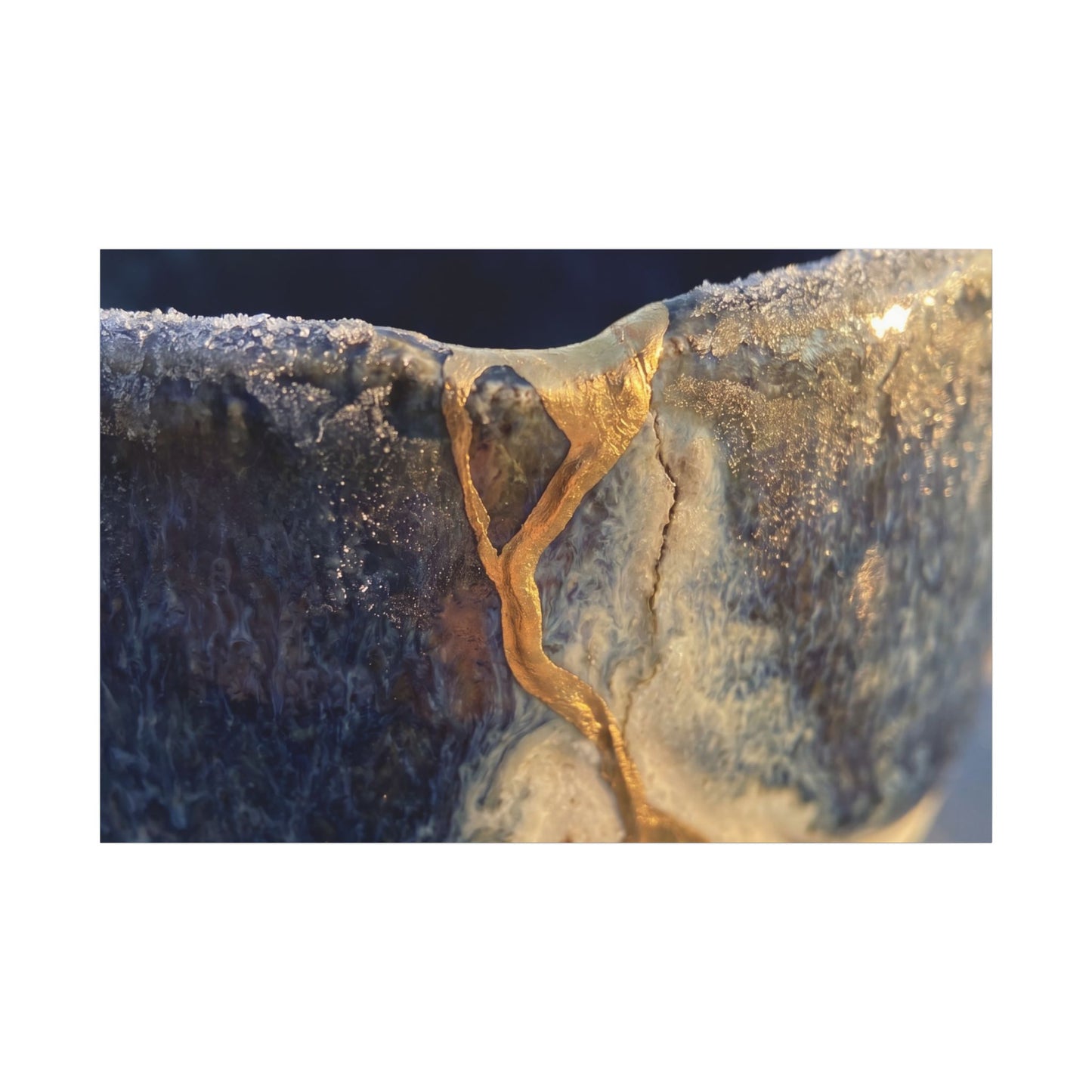 Winter Ceramic Bowl Gold Vein Canvas Art | Healing Decor
