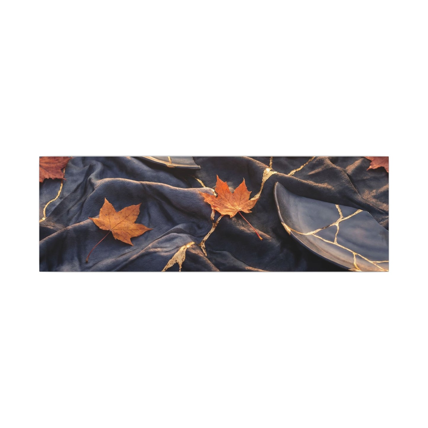 Golden Hour Silk Drape Canvas Art - Kintsugi Shibui