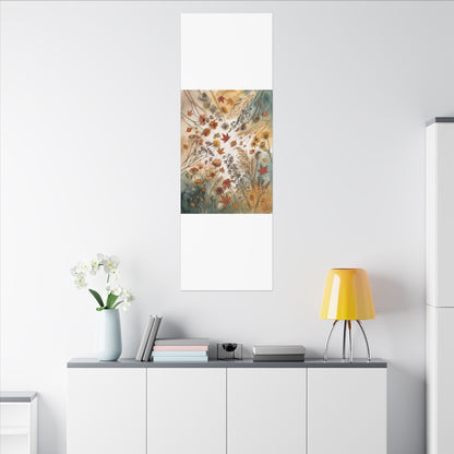Dried Flowers Canvas Art | Autumn Japandi Watercolor Art