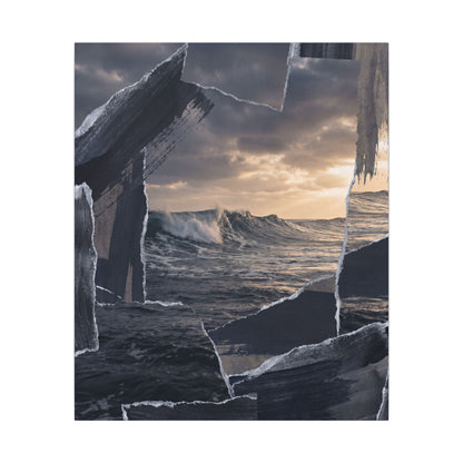 Fukinsei Ocean Wave Canvas Art - Dark Japandi Shadow Zen