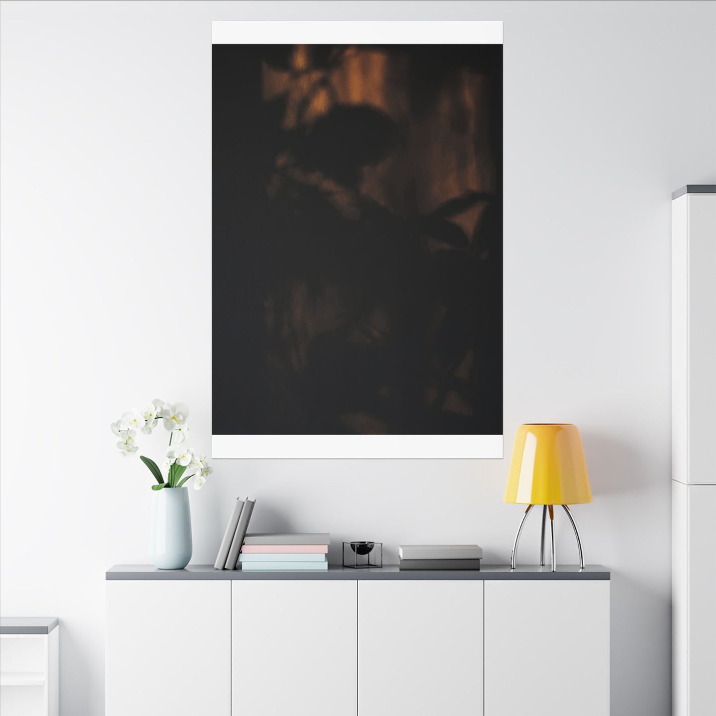 Shadow Play Summer Canvas Art | Dark Japandi Sophisticated Design