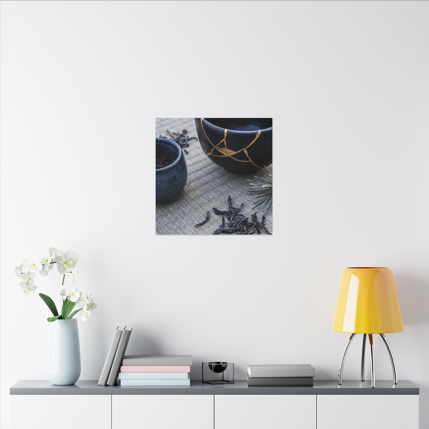 Kintsugi Tea Ceremony in Overcast | Gold Vein Canvas Art