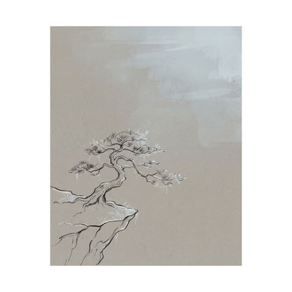 Ma Pine Tree Wall Art Print - Japandi Minimal Line