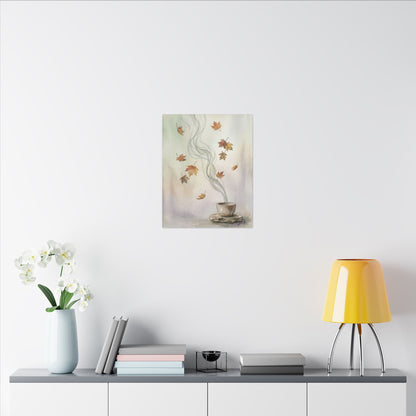 Incense Smoke Canvas Art | Autumn Japandi Watercolor Art