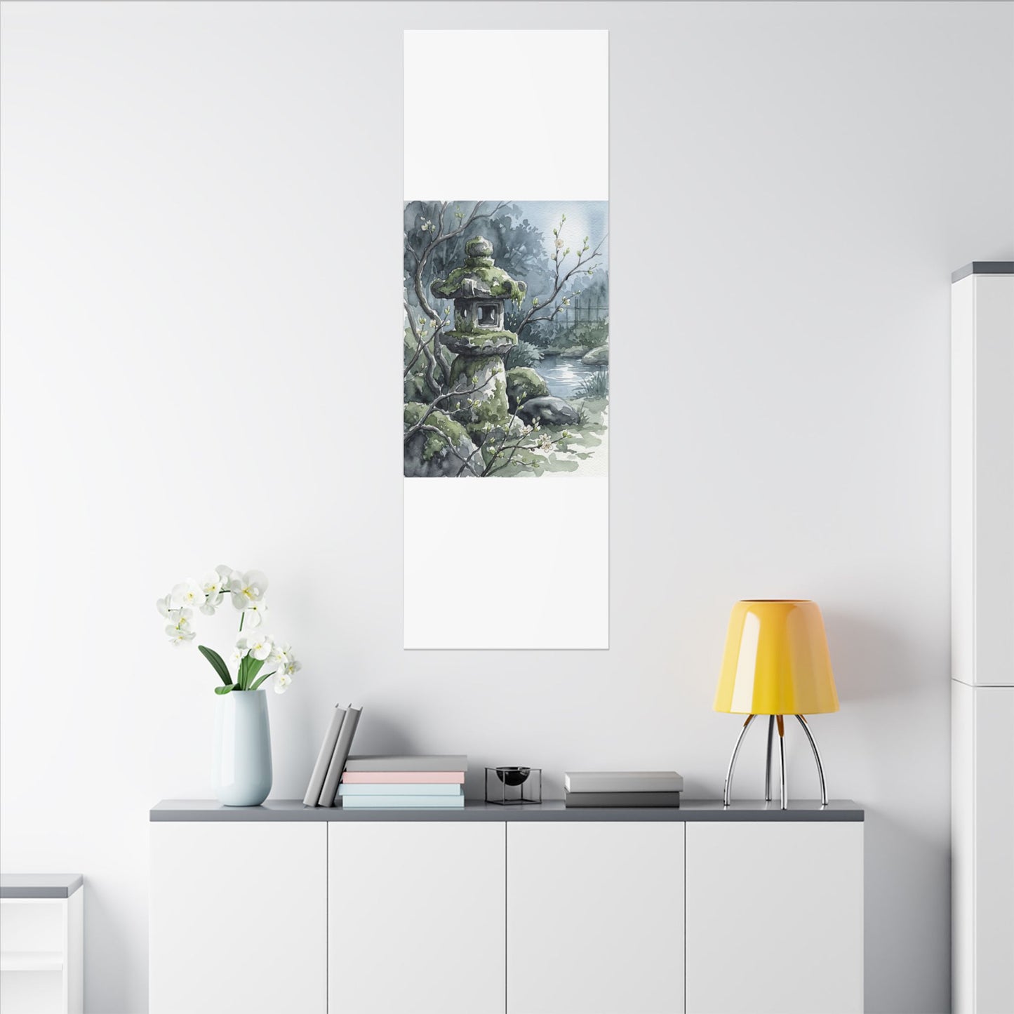 Moonlight Stone Lantern Canvas Art - Japandi Seijaku