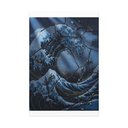 Ocean Wave Spring Canvas Art | Kintsugi Artful Design