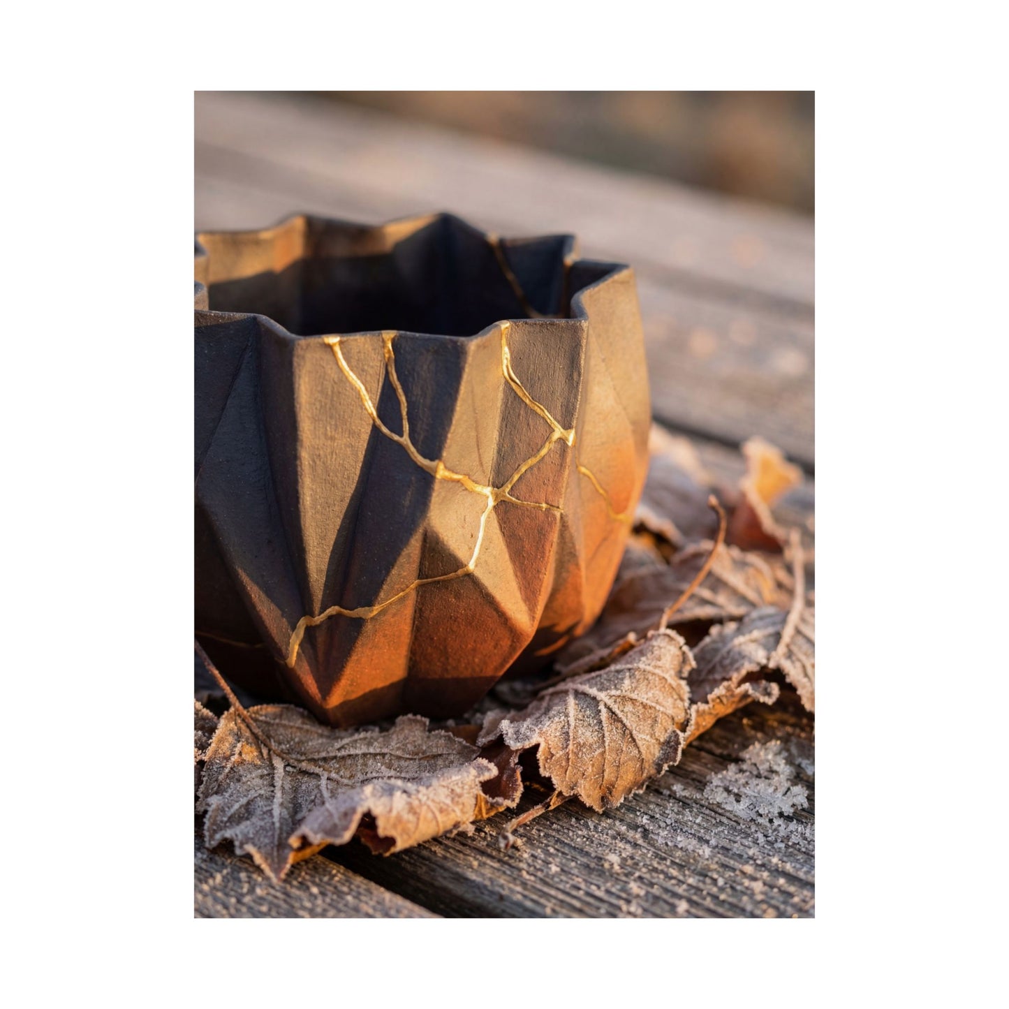 Golden Hour Paper Fold Wall Art Print - Kintsugi Seijaku