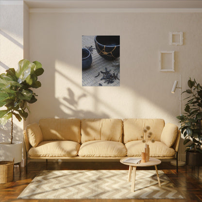 Kintsugi Tea Ceremony in Overcast | Gold Vein Canvas Art