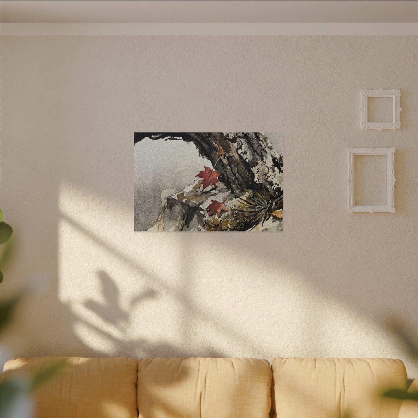 Pine Tree Autumn Canvas Art | Japandi Earthy Design