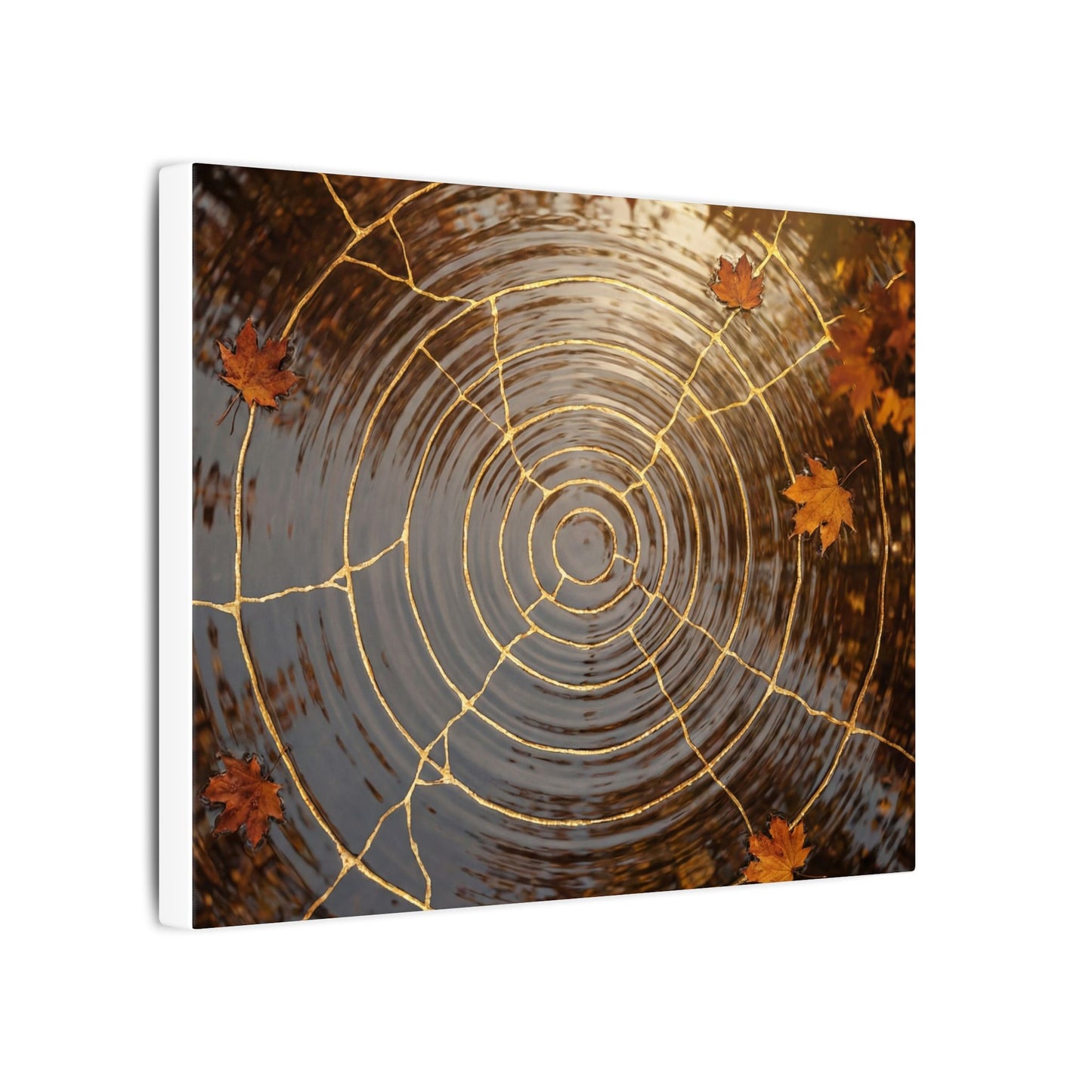 Artful Water Ripple Canvas Art - Gold Vein Kintsugi