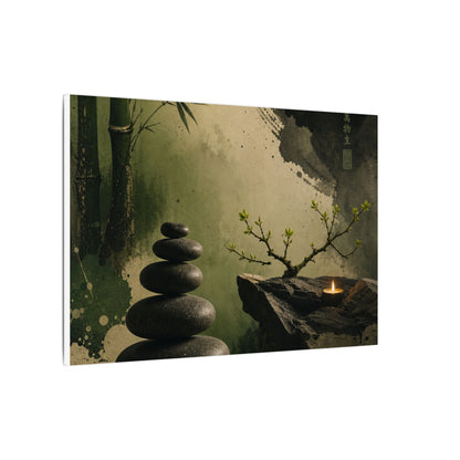 River Stones Spring Canvas Art | Zen Contemplative Design