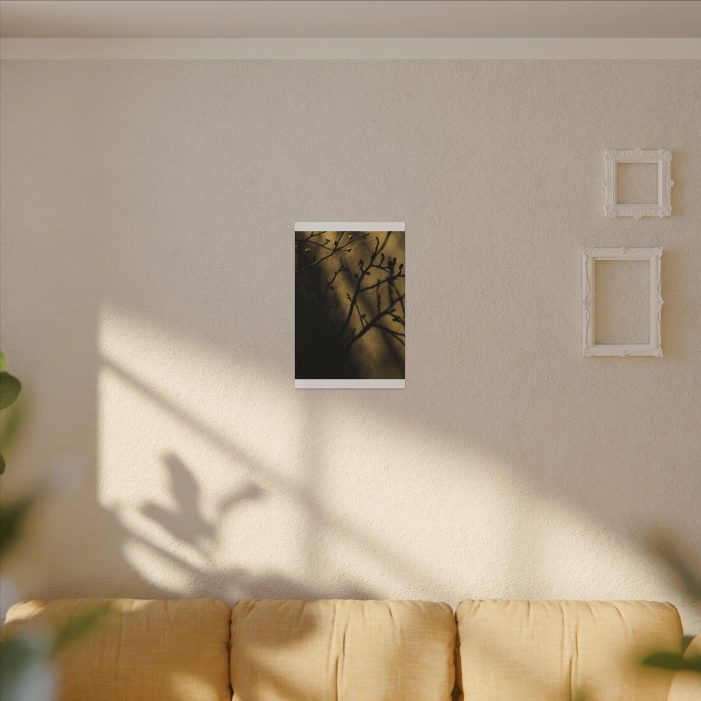 Golden Hour Shadow Play Canvas Art - Dark Japandi Seijaku