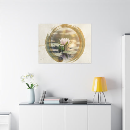 Peaceful Lotus Flower Canvas Art - Enso Zen