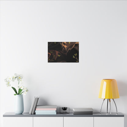 Dark Japandi Silk Drape in Golden Hour | Moody Minimal Canvas Art
