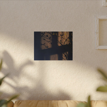 Shadow Play Canvas Art | Spring Dark Japandi Shadow Zen Art