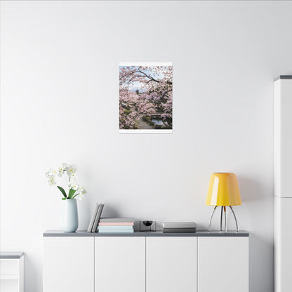 Fukinsei Cherry Blossom Canvas Art - Dark Japandi Moody Minimal