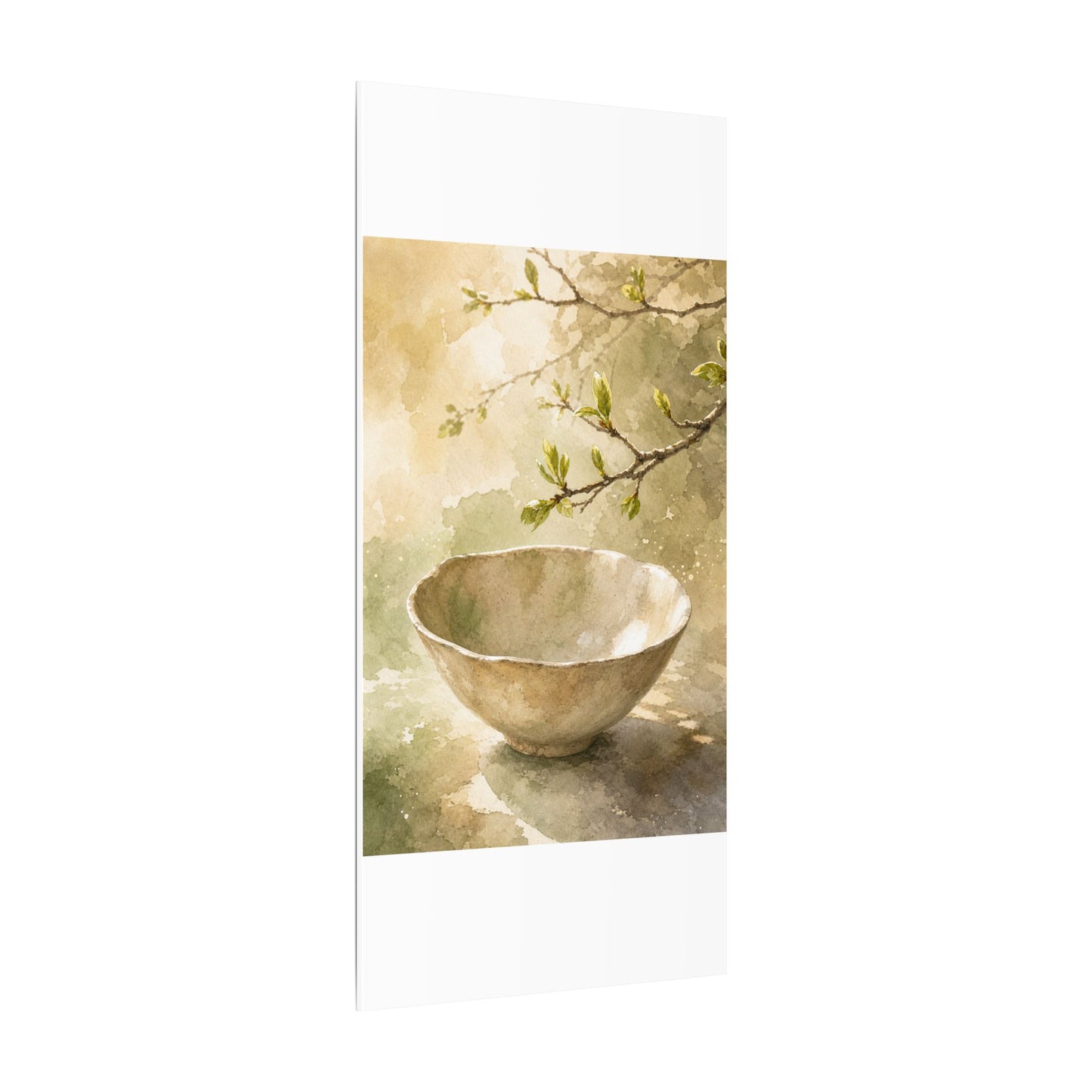 Warm Ceramic Bowl Canvas Art - Watercolor Japandi