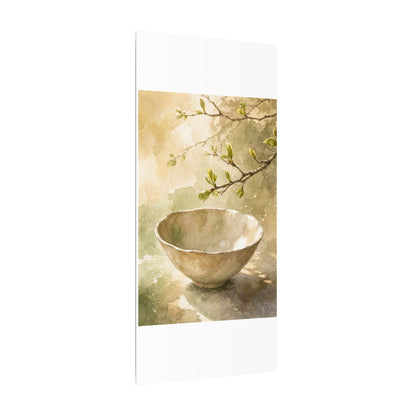 Warm Ceramic Bowl Canvas Art - Watercolor Japandi