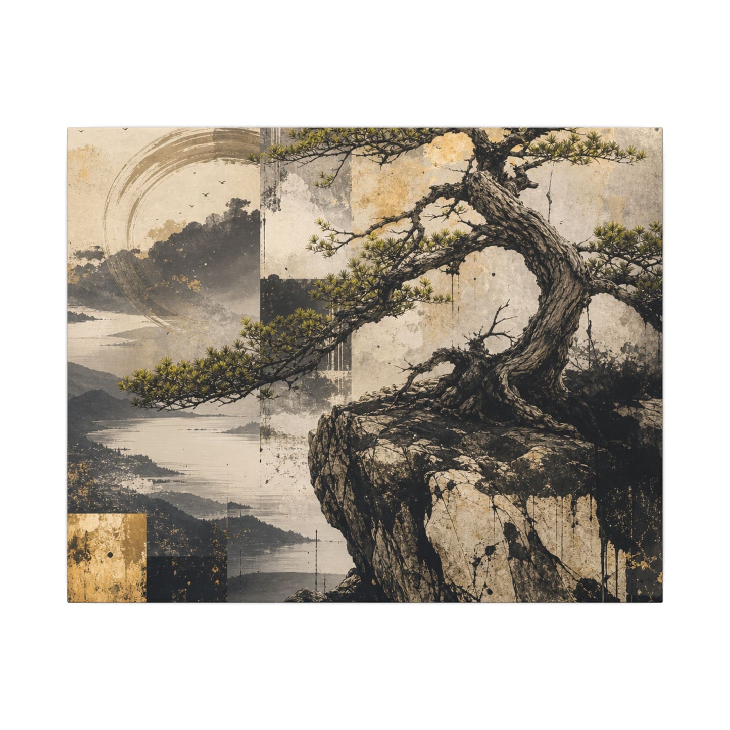Golden Hour Pine Tree Canvas Art - Japandi Datsuzoku