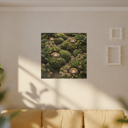 Moss Close Up Japanese Pattern Canvas Art | Neutral Japandi Art
