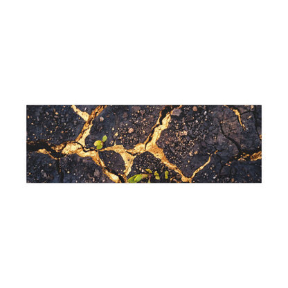 Spring Cracked Earth Crackle Gold Canvas Art | Healing Decor