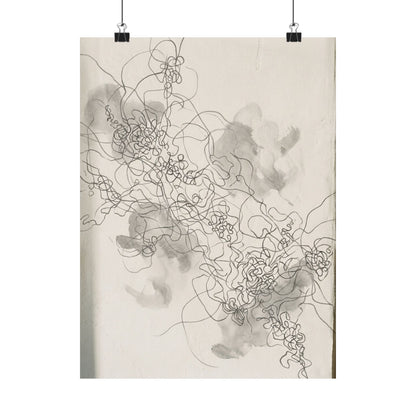 Mono No Aware Shadow Play Wall Art Print - Japandi Minimal Line Art Print