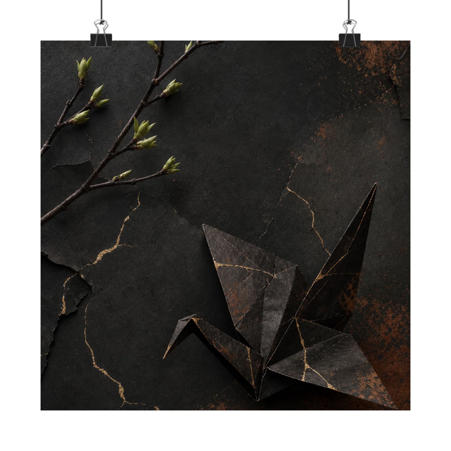 Paper Fold Broken Beauty Wall Art Print | Artful Kintsugi Art