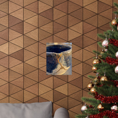 Kintsugi Ceramic Bowl in Golden Hour | Gold Vein Wall Art Print