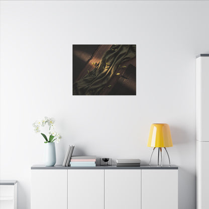 Silk Drape Canvas Art | Spring Dark Japandi Dark Texture Art