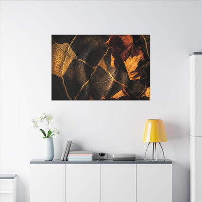 Resilient Shadow Play Canvas Art - Crackle Gold Kintsugi